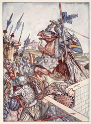 Bayard verteidigt die Brücke, Illustration aus 